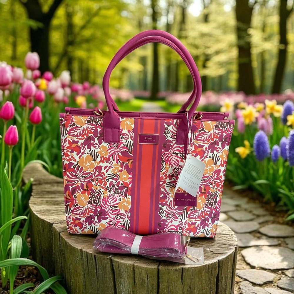 Trina Turk Floral Crossbody Tote NWT